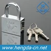 Nickle plated square iron padlock with atomic keys