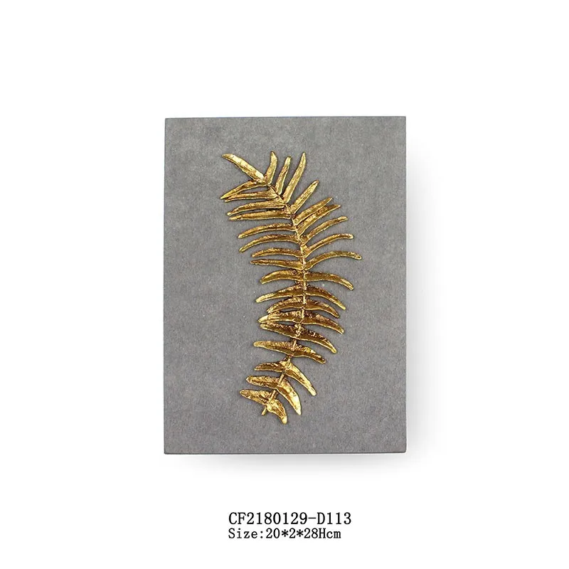 Resin goldleaf sculpture cement board maple leaf wall decor factory