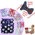 1PC Reusable Waterproof One Size Pocket Cloth Diaper Nappy Baby Minky Printed PULOutside Bamboo Charcoal Inner