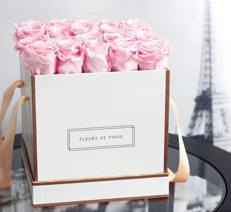 2018 Square Flower Box Preserved Flower Box With Rose Gold Logo Buy Preserved Flower Box Square Flower Box Flower Box Cardboard Product On Alibaba Com