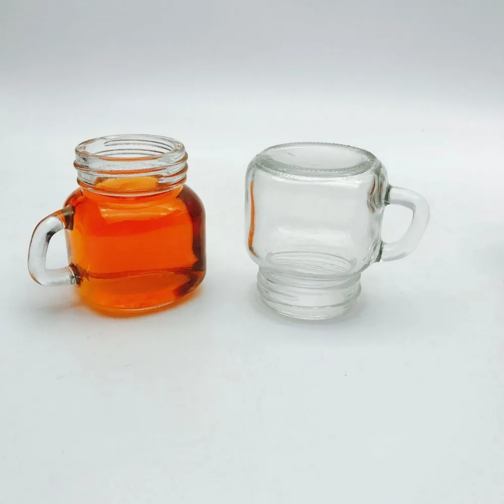 Wholesale Food Grade 120ml 4oz Mini Shot Glass Mason Jar With Handle