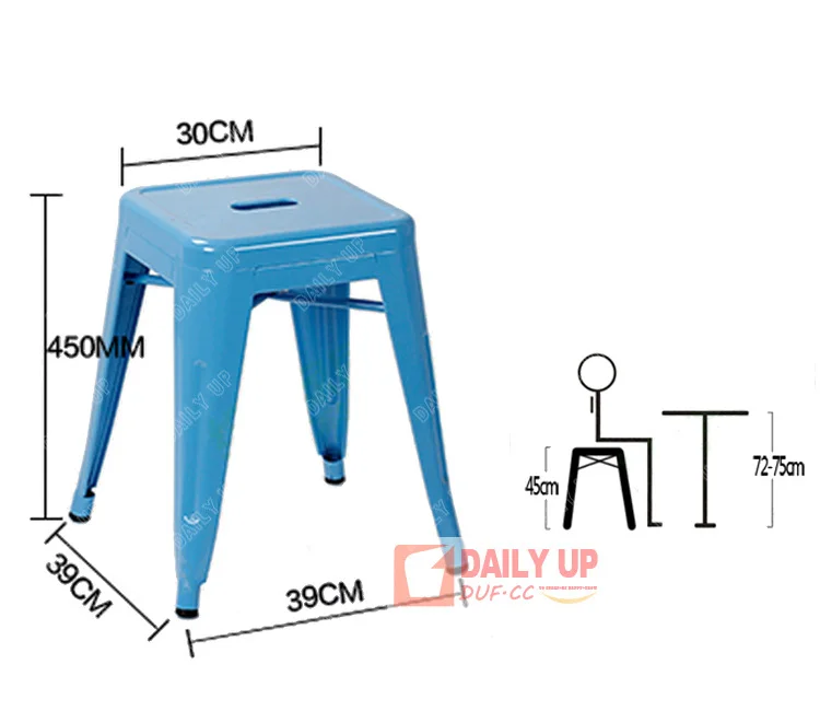 45cm Height French Bistro Rattan Chairs Stackable Convenient Outdoor Chair with PU Cushions Kitchen Bar Chair