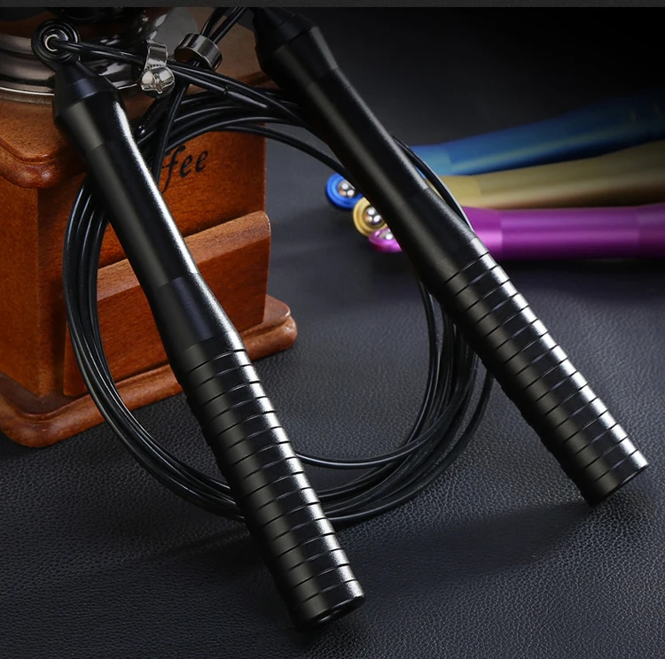 Custom Gym Upscale Cross-fit Aluminum Alloy Handle Steel Rope Skipping ...