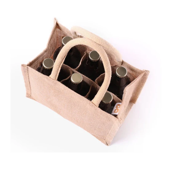 100 Jute Fabric 6 Bottle Wine Bag/jute Beer Bottle Bag Buy Jute Beer