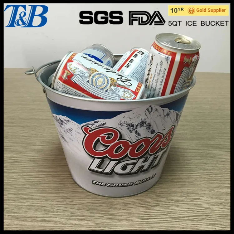 Bar Tool Ice Metal Beer Bucket With Colorful Printing Buy Logo