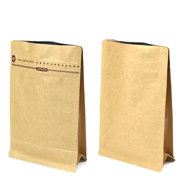 pvc material 500g 250g Bag Paper Empty Tea Coffee Bag Resealable 500g Kraft