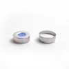 Aijiren Factory 20mm Silver PP crimp top cap with Centre Hole and White PTFE/Blue Silicone Septa