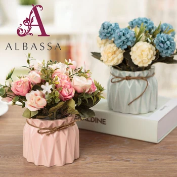 artificial flower display in vase