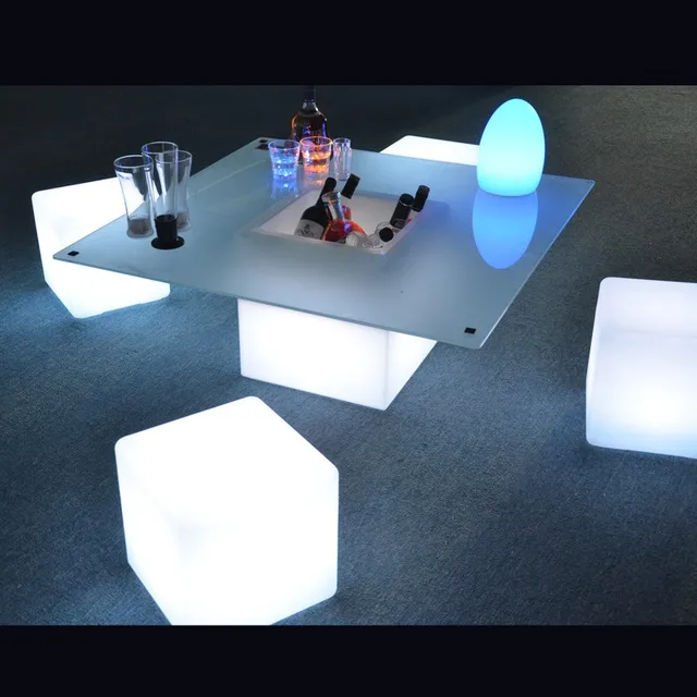 glowing ottoman cubes