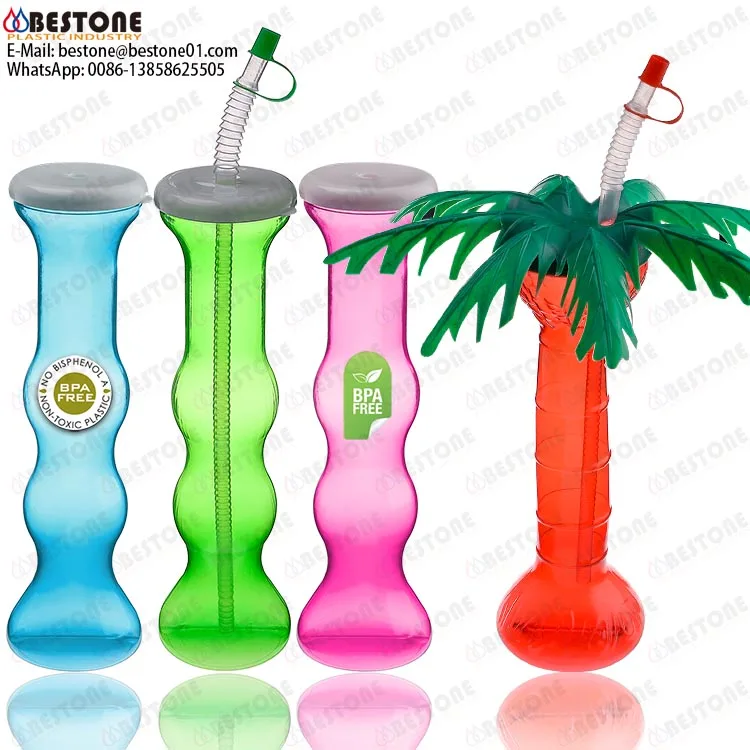 500ml 600ml 700ml 16oz 20oz 25oz Dumbbell Palm Tree Shaped Plasitc