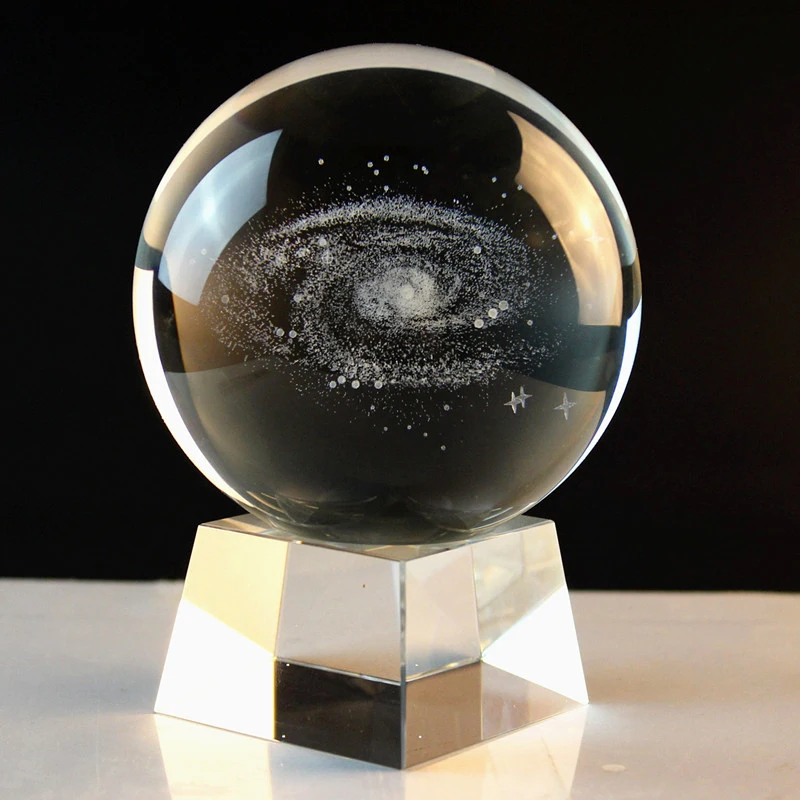 K9 Optical Crystal Ball on Cube Trophy