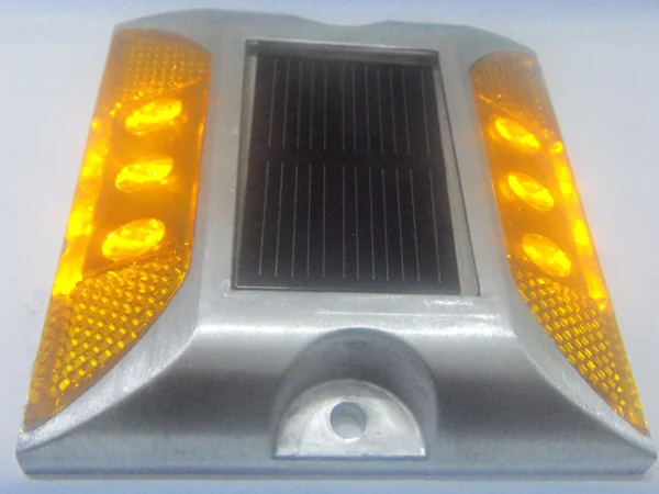 Aluminum material 6 leds cat eyes road stud reflector solar