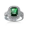 Beautiful Gold Plated Prong Setting Blue Cubic Zirconia Rhinestone Crystal Ring Sapphire Cubic Zirconia Ring