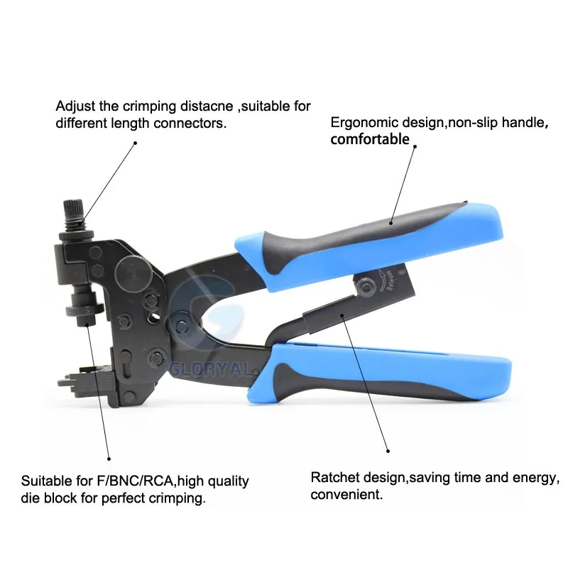 Professional F Bnc Rca Compression Connector Hand Crimping Tool - Buy ...