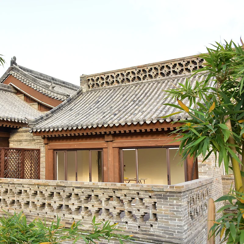 古代风格日本建筑灰色陶瓷屋顶瓦片价格