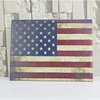 2017 new design wall hanging canvas paiting wholesale USA flag wooden frame decor frame