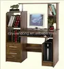 Modern Home Computer Desk with Study Desk, Wooden Table with Bookshelf