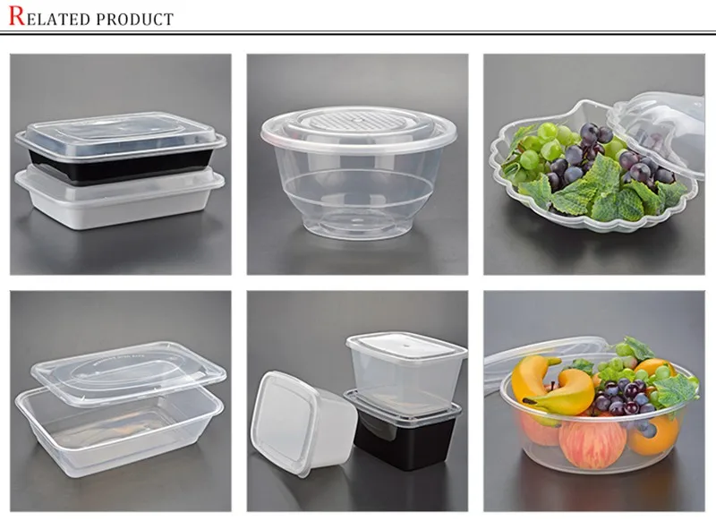 Factory price 3 compartment takeaway plastic food container