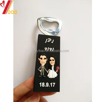 custom logo beer bottle opener with fridge magnet for wedding gifts