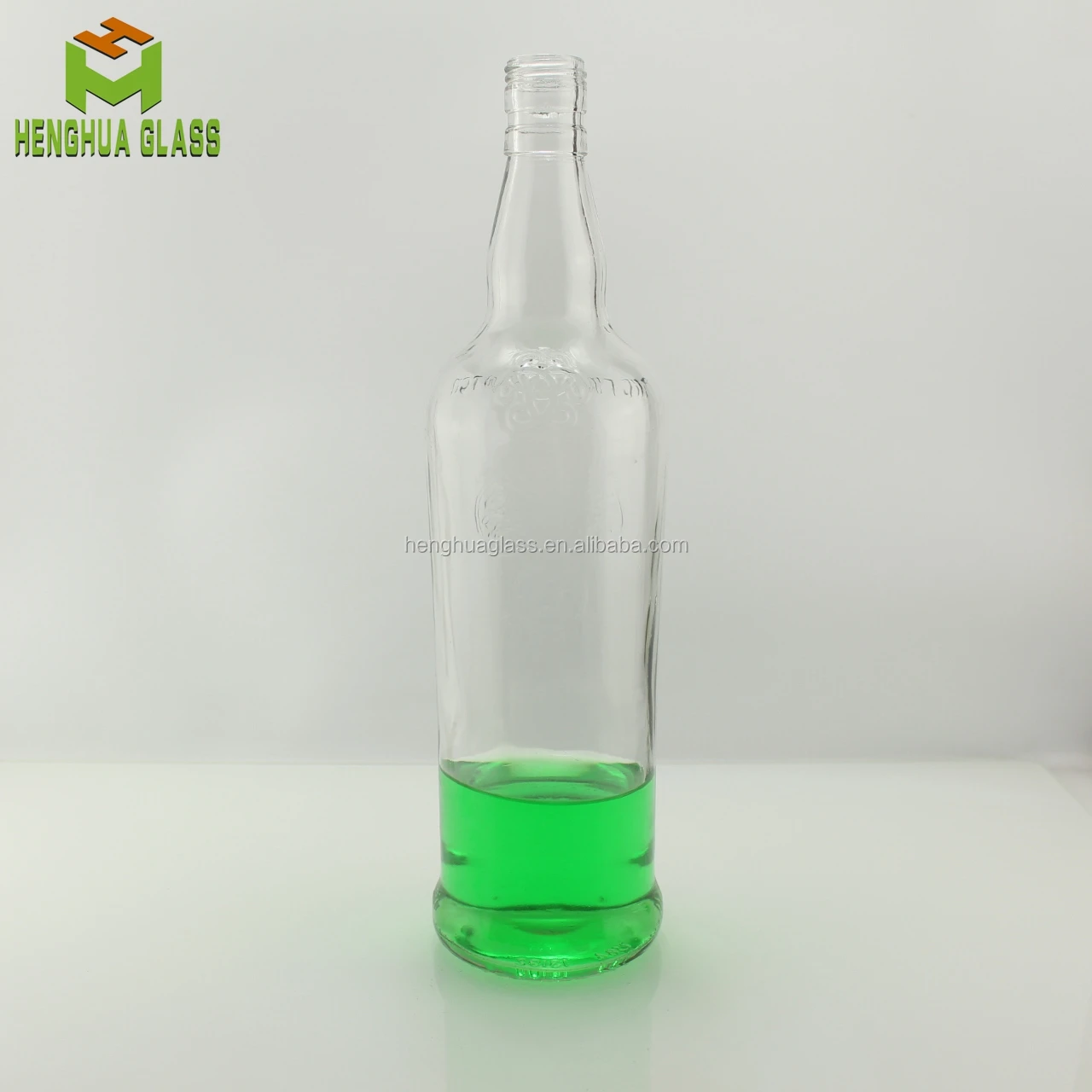 Custom 1000ml 1liter 1l 32oz Glass Rum Bottle Flint Whisky Liquor