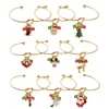 Best beautiful gold plated beautiful christmas gifts christmas jewelry for girls charm bangle bracelet