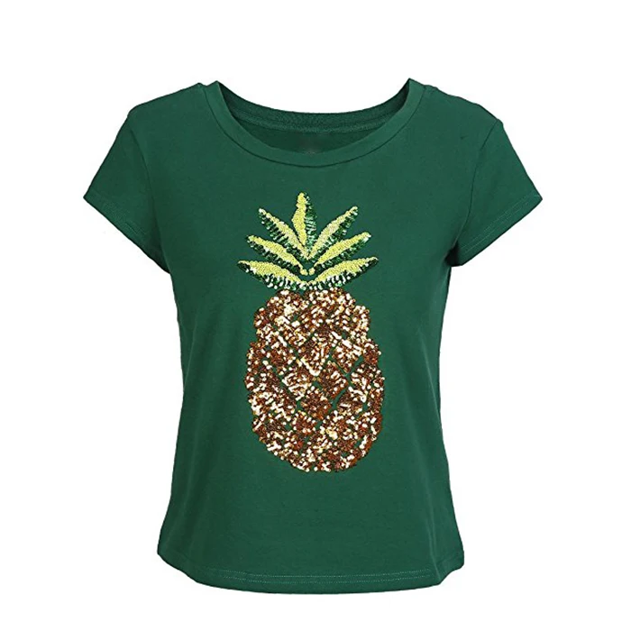 Pineapple Print Short Sleeve T-Shirt for Women