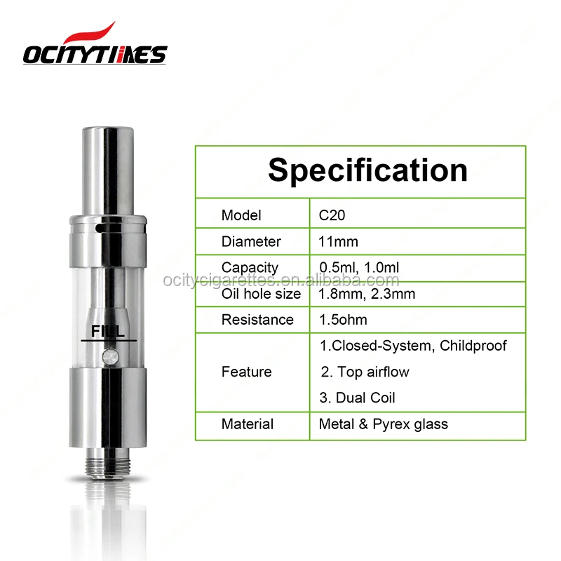 Wholesale Stainless Round Tip Cartridge 0.5ml Disposable Atomizer with Child Resistant
