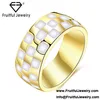 2017 new arrivals All-match selling gold oil dripping white plaid ring women needs discount costume jewelry ring stores