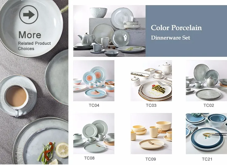 product-Two Eight-Ceramic Plate Handmade 105 Inch Hotel Ware Plates Porcelain Plates Sets Dinnerware-2