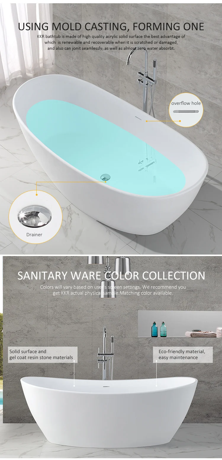 Kkr Solid Surface Bathtub Solid Marble Bathtub Making Free Standing