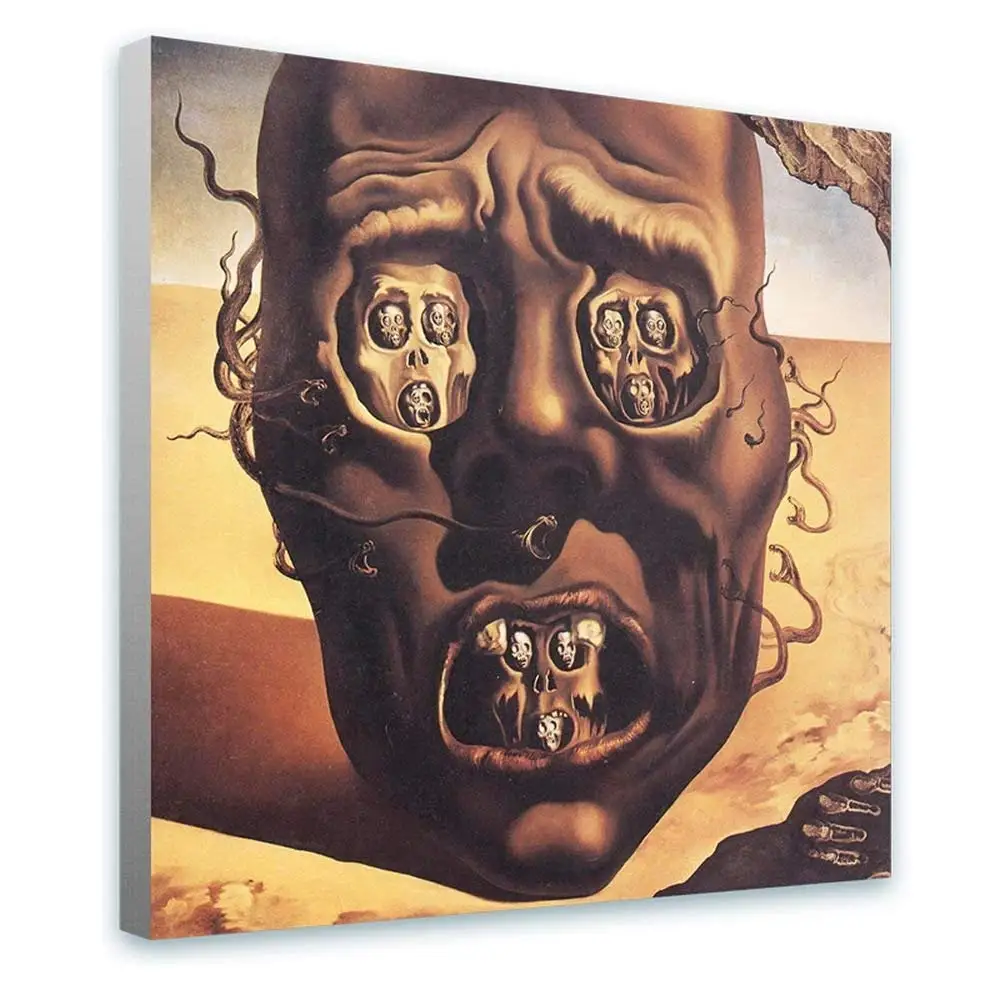 Alonline Art - The Face of War Skull Salvador Dali Framed Stretched Canvas ...
