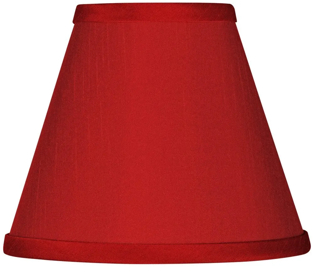 China Red Textured Silk Set of Four Shades 3x6x5 (Clip-On)