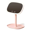 Travel Plastic Table Compact Vanity Magnify Tool Makeup Mirrors Lighted Make Up Desktop Light LED Cosmetic Mirror