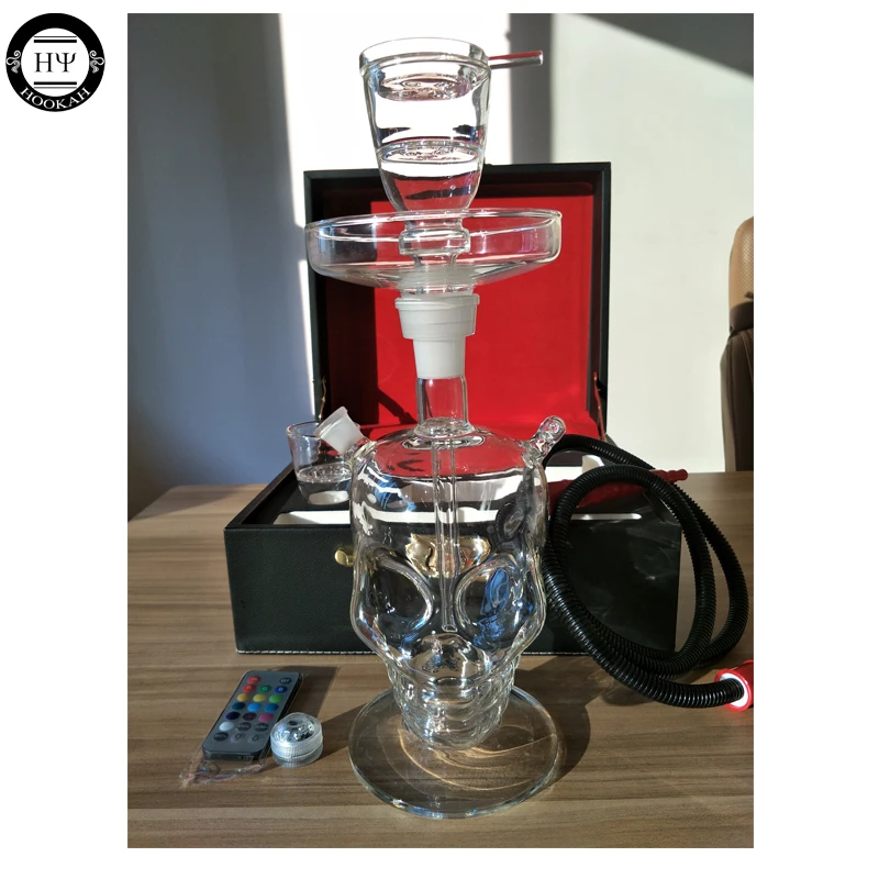 Led Skull Glass Hookah Shisha With Pu Lock Bag Case China Wholesale