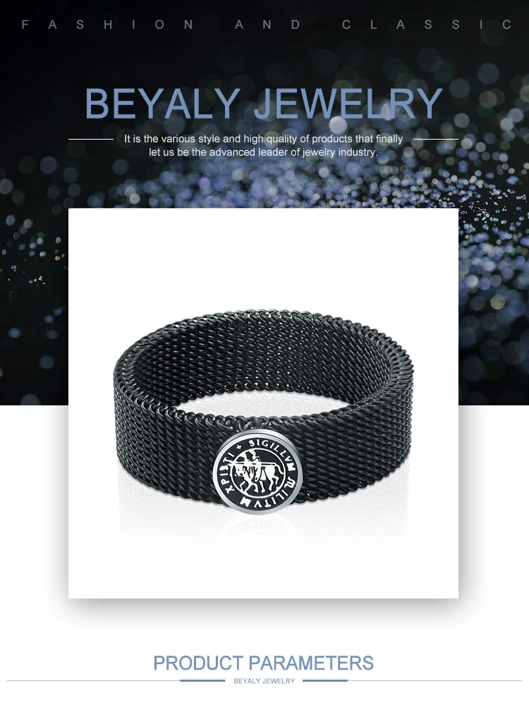 Manly style shiny wholesale finger braided leather rings
