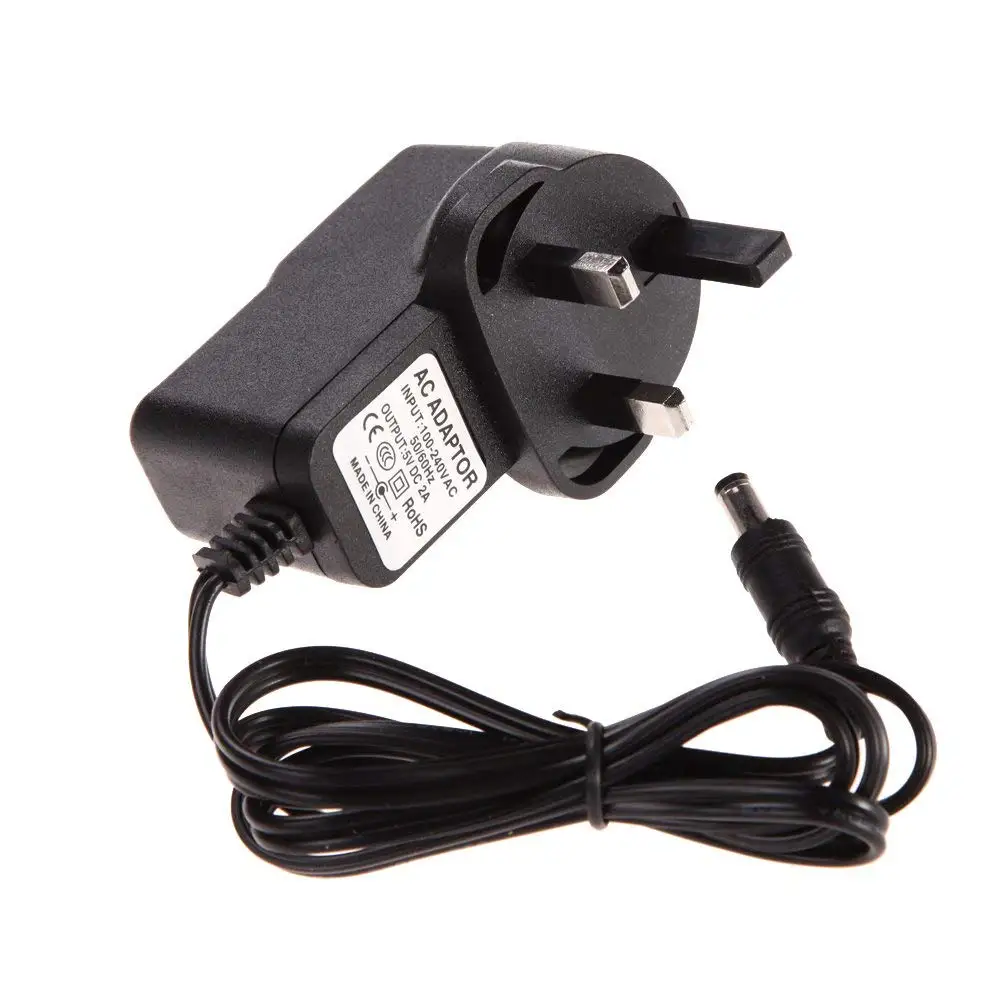 ERTIANANG Universal AC 100-240V Converter Adapter DC 5.5mm x 2.5MM 5V 2A 2000mA Charger UK Plug