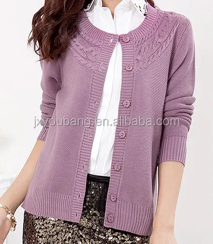hot selling latest fashion green crew neck long wholesales cheap handmade school girls cardigans sweaters