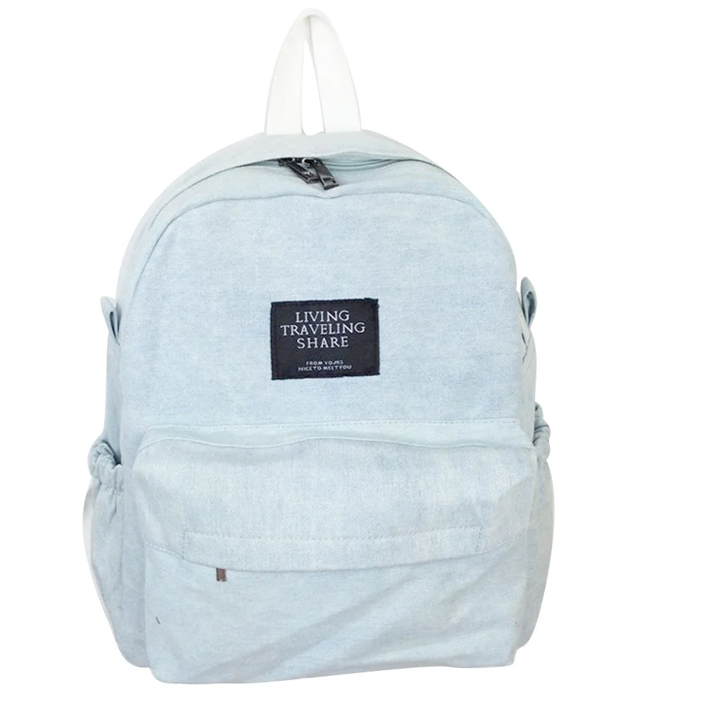 denim school backpack