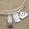 Camping TrailerTraveler with fire and Find joy in the journey charm bangle bracelet