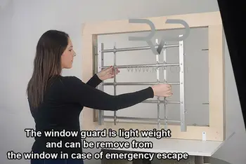 Qiuck Release Aluminum Window Guard 3 Bars - Kids Saver - Diy Quick And ...