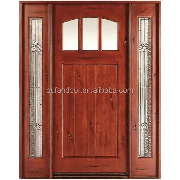 Latest Product Oem Quality Solid Wooden House External Door With Sidelights Buy Wood External Door China Solid Wood Doors House Door Product On