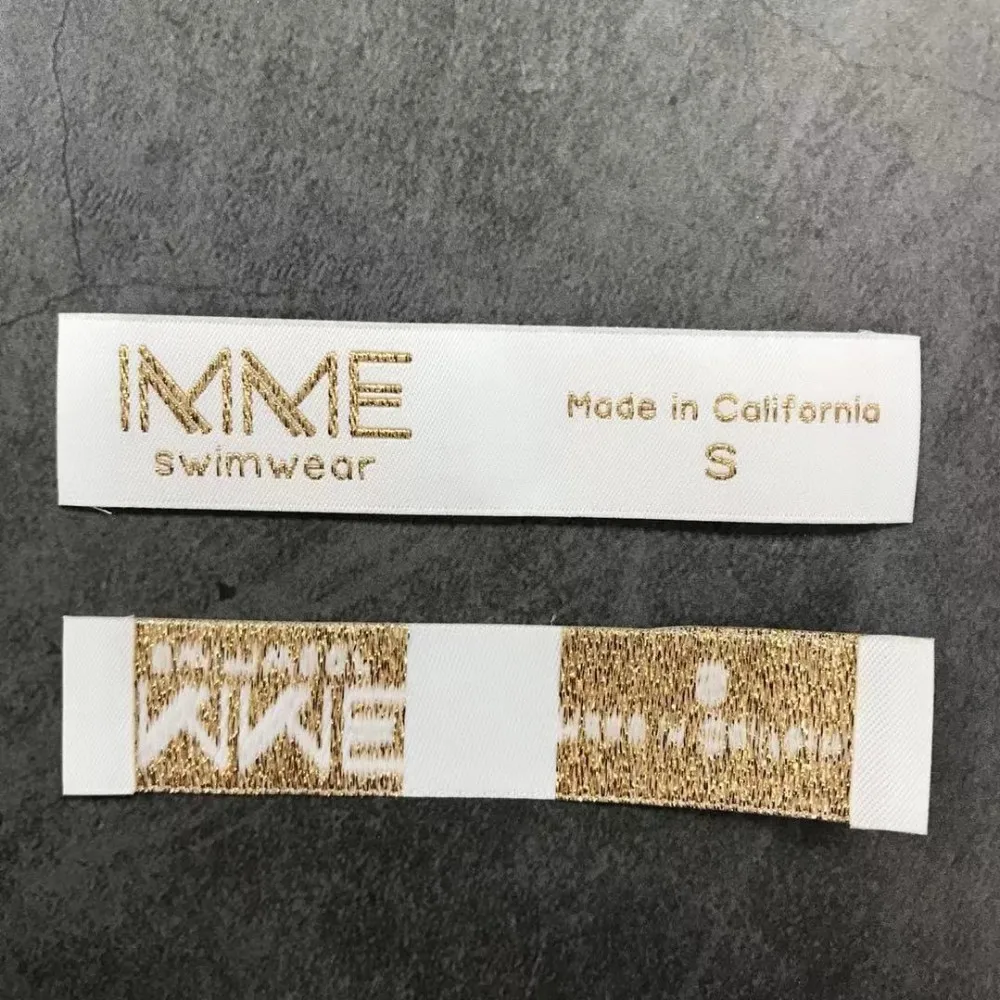 Custom Gold Thread Labels for Clothing - Luxury Woven Tags