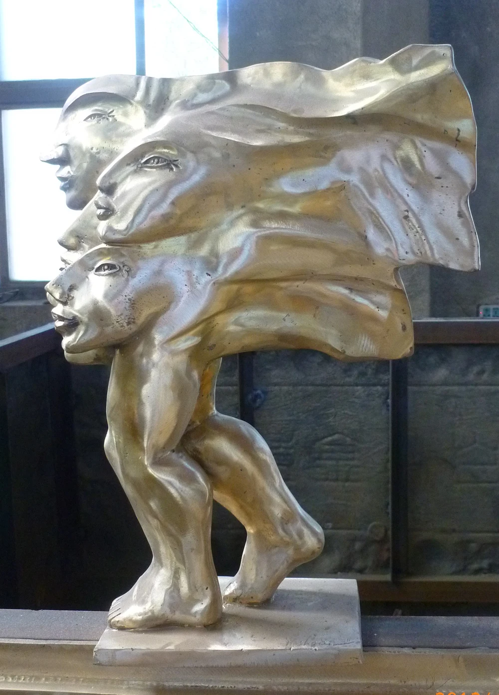 modern abstract art statue human face bronze sculpture yl-k169