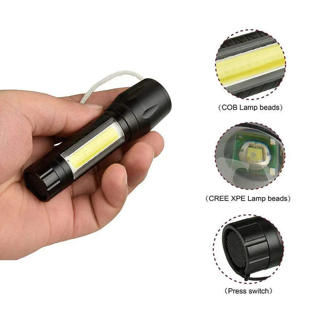 65lms Aluminium Flashlights House 3 Modes Xpe&cob Chinese Led Flash ...