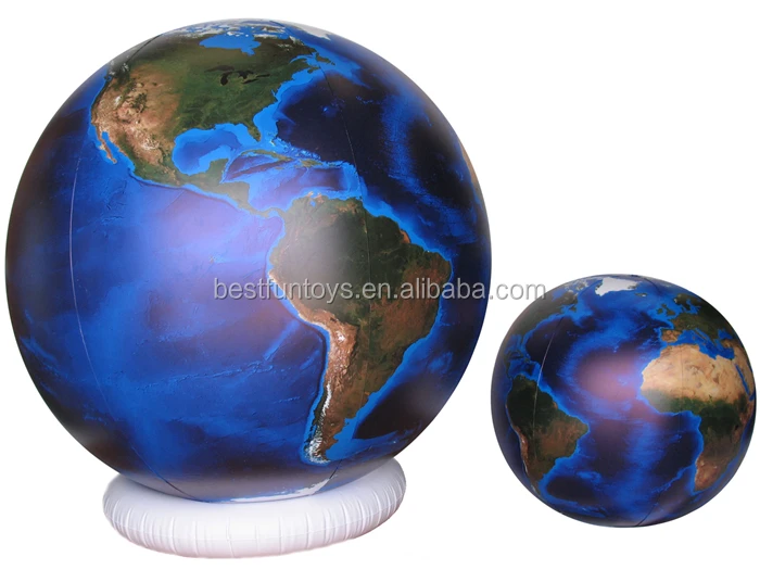 36" Inflatable Dark Blue Topographical Earth Globe Beach Ball Earthball 