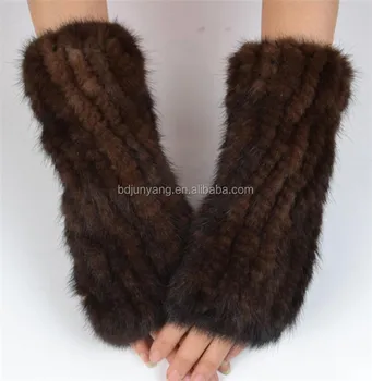 fur scarf and gloves