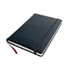 High quality Classic black PU notepad Medium Size Hardcover A5 Notebook personalized logo ruled lined journal wiht elastic band