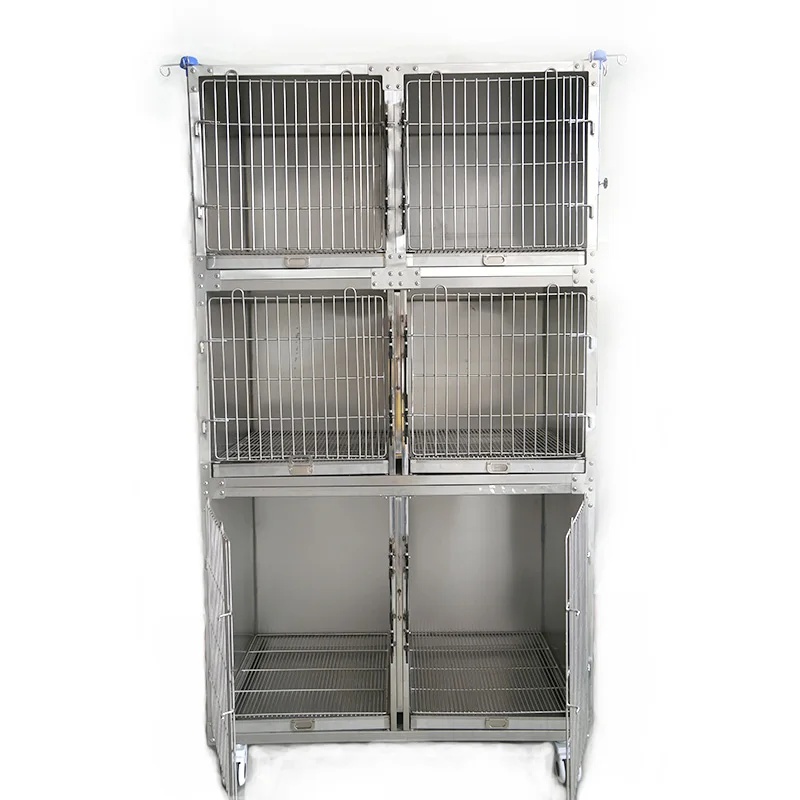 304 stainless steel pet equipment pet dog cage for veterinary hospital