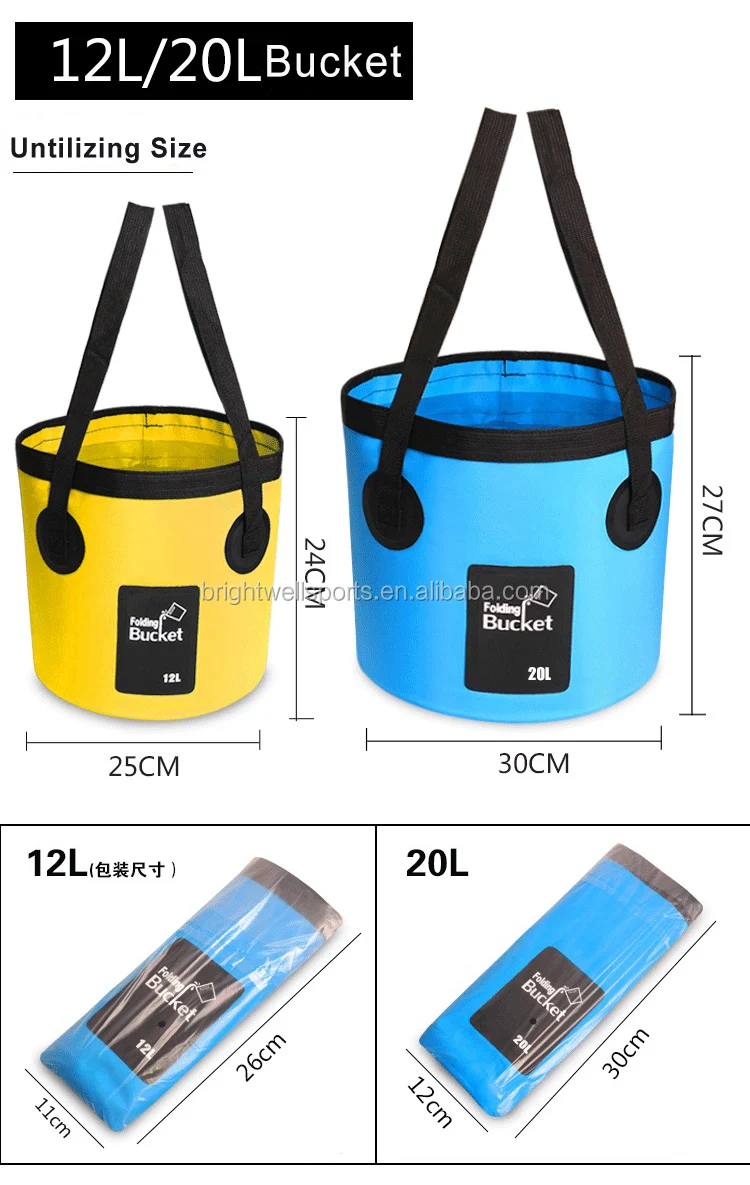 Wholesale Outdoor Folding Fishing Bucket Ocean Dry Collapsible PVC Wetty Bucket