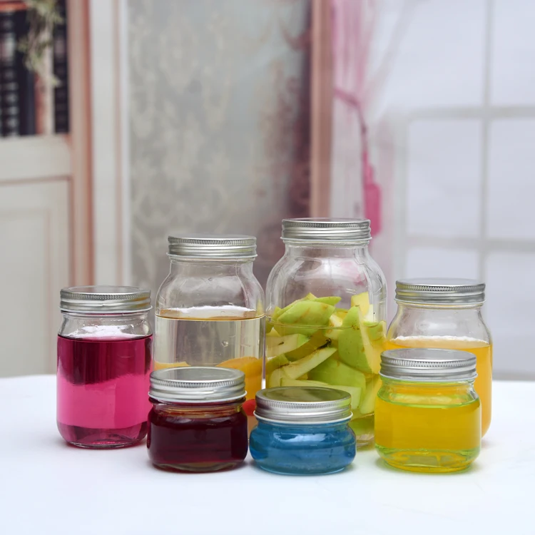 Glass Mason Jar Without Handle,Glass Jam Jars With Metal Lid. Buy